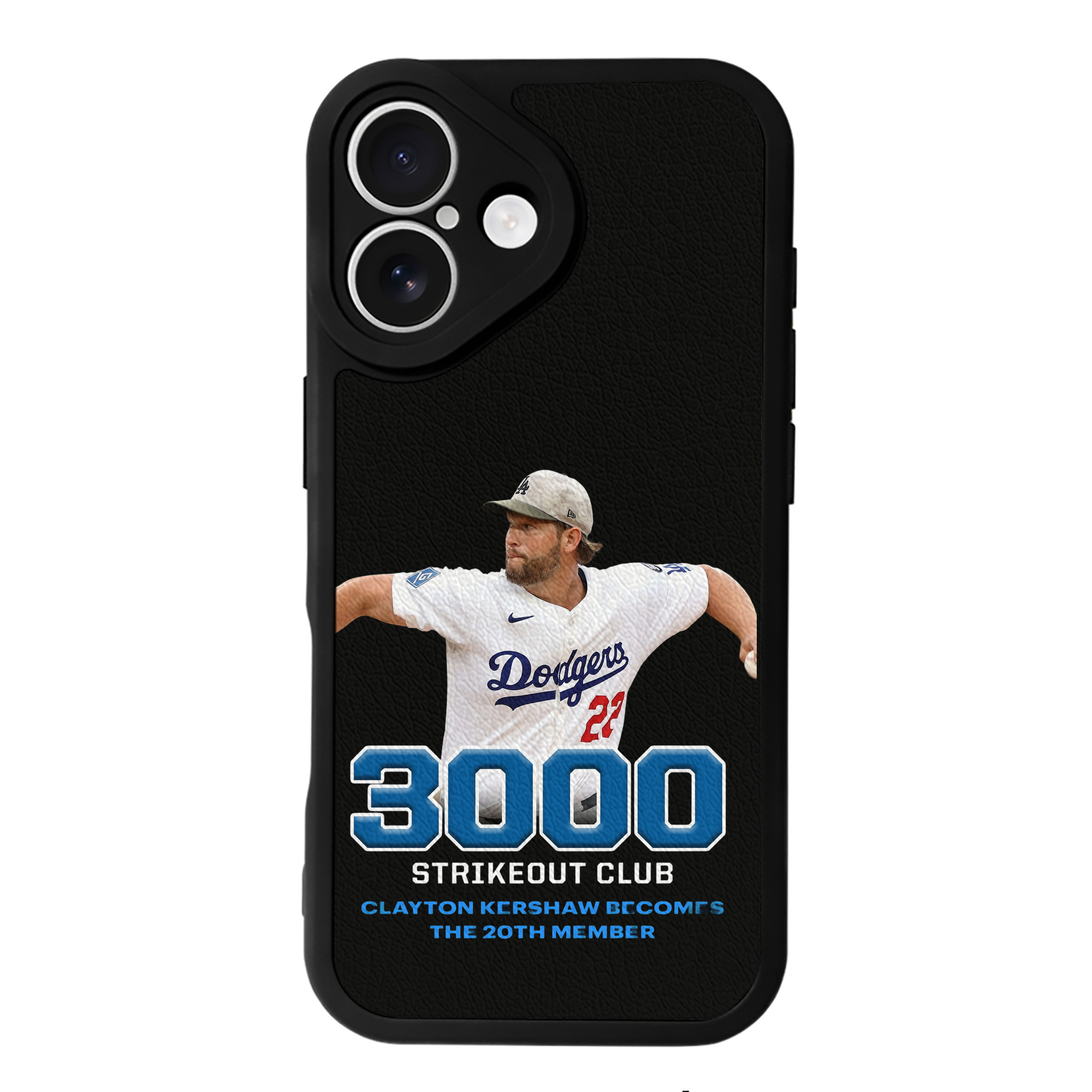 Clayton Kershaw 7 IPhone 16 Silicone Leather Case – UV Print, Lambskin Texture – Perfect Fit, Wireless Charging Compatible, Scratch Resistant, Precise Cutouts – Stylish Protection For IPhone 16